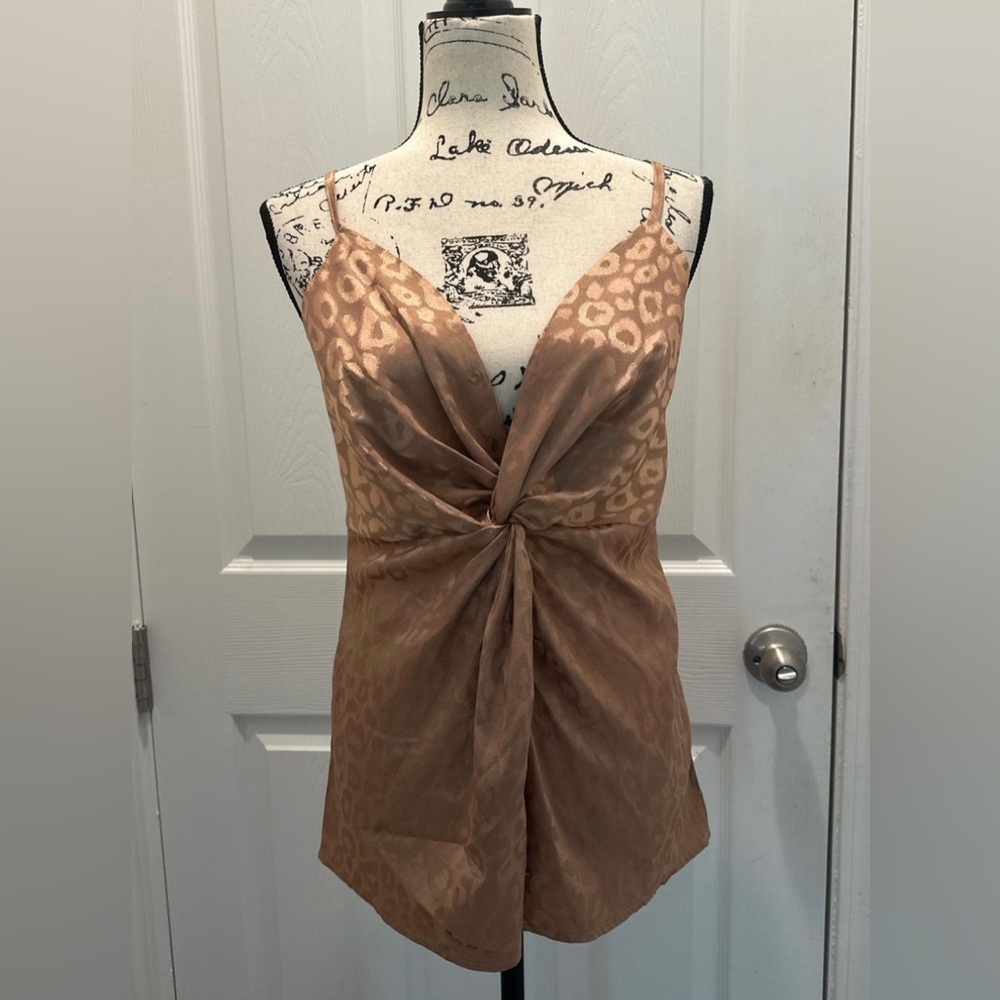 And the why Twist-Front Cami Top in Animal Print
